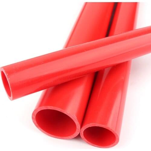 2pcs Outer Dia 20~50mm Red PVC Pipe Aquarium Fish Tank PVC Tube Drinking Water Garden Irrigation Water Pipe Length 50cm(19")