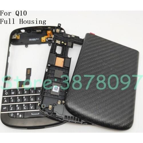 New For BlackBerry Q10 Full Housing Back Battery Case Cover + Frame Cover Case+Keyboard Replacement Parts With Logo