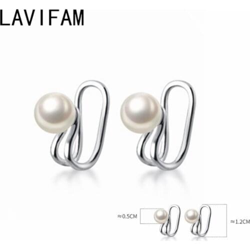 Shell Pearl Ear Cuff Clip Earrings No Piercing for Women 925 Sterling Silver Geometric Double Layer Earrings Stylish Jewelry