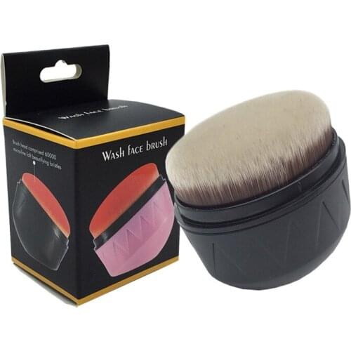 Plastic handle synthetic hair wash face brushes cosmetic blush brush makeup tools PVC box packing