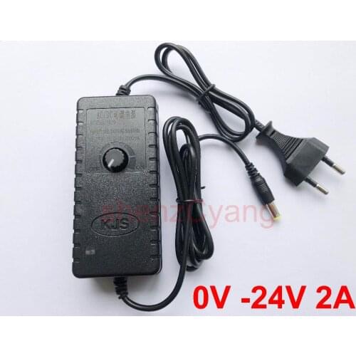 100PCS adjustable ON/OFF adapter DC0V-24V 2A Adapter of voltage3V/4.5V/5V/6V /9V /13.5V/15V18 -24V 2A 48W power supply adatper