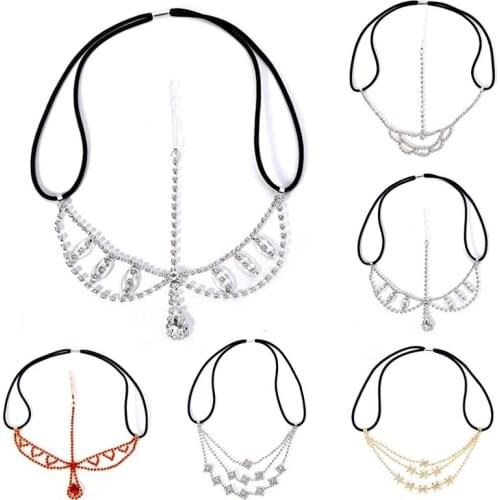 Luxury Wedding Headpiece Crystal Bridal Head Chain Tiara Hair Jewelry for Women Rhinestone Forehead Headband Accessories Gift