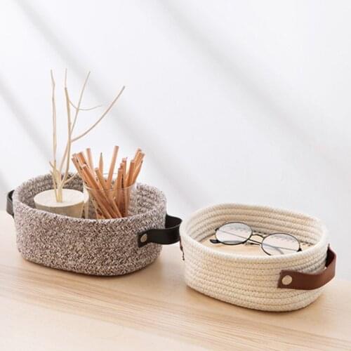 Hand Woven Storage Basket Home Decor Shelf Nursery Organizer Basket for Bathroom Table