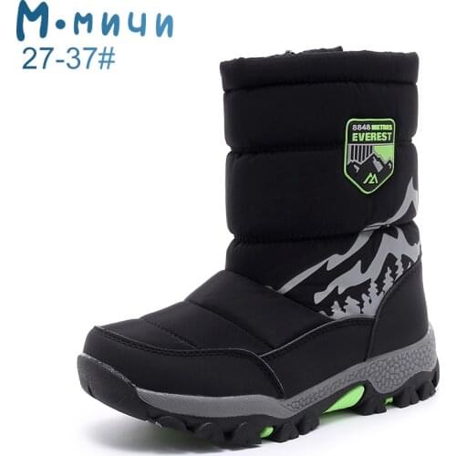 MMnun Kids Boots Boys Winter Boots With Thick Plush Childrens Winter Boots Anti-slip Footwear Size 27-37 ML9663