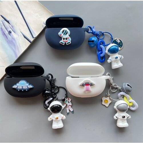 3D Star Astronaut Silicone Earphone Case Protective Cover For Beats Studio Buds Anti-shock earphone Accessory with keychain