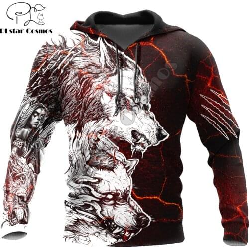 Brand Fashion Hoodies Tattoo Thunder Wolf 3D All Over Printed Men Women Hooded Sweatshirt Unisex Zip Pullover Casual Jacket
