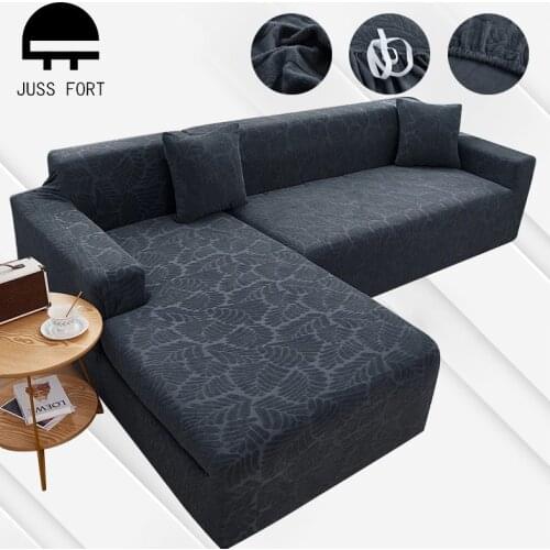 Thick Plush Elastic Sofa Cover Solid Color Jacquard Couch Chair Protector Covers for Living Room Decor Slipcover 1/2/3/4 Seater