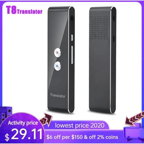 T8 Portable Wireless Smart Translator 40 Languages Two-Way Real Time Instant Voice Translator APP Bluetooth Multi-Language