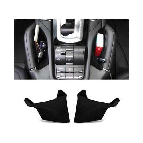 Interior Black Gear Shift Armrest Storage Box 2pcs For Porsche Cayenne 2011-2016