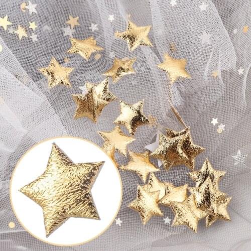 100PCS Gold/Silver Foam Fabric Stars Embellishments Ornaments Jewelry Material Party Decoration Scrapbooking DIY Accessory Tool