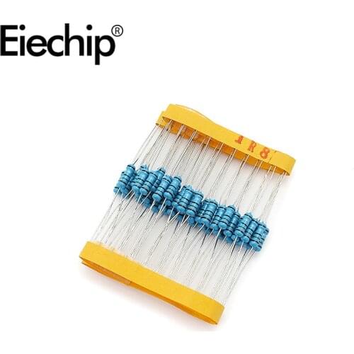 100pcs/lot 0.5W 1 ohm 1% Metal film resistor 1/2W resistance 1.8R Electronic resistors