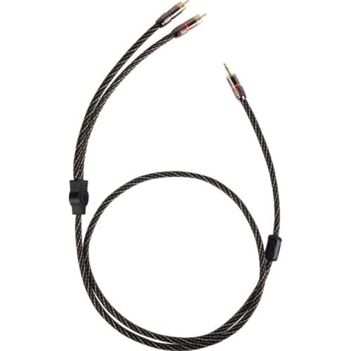 3.5mm to rca double lotus head one point two audio pure copper gold-plated mobile phone computer speaker power amplifier line