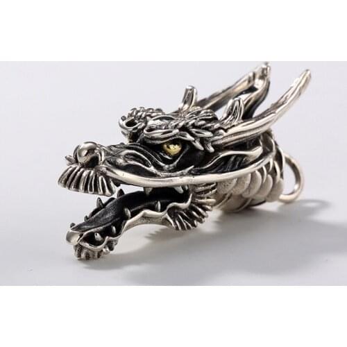 925 Sterling Silver dragon mens women Biker Pendant charm jewelry A4470