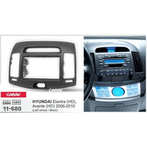 CARAV 11-680 Car Radio Fascia Panel for HYUNDAI Elantra (HD), Avante (HD) 2006-2010 Stereo Fascia Dash CD Trim Installation Kit