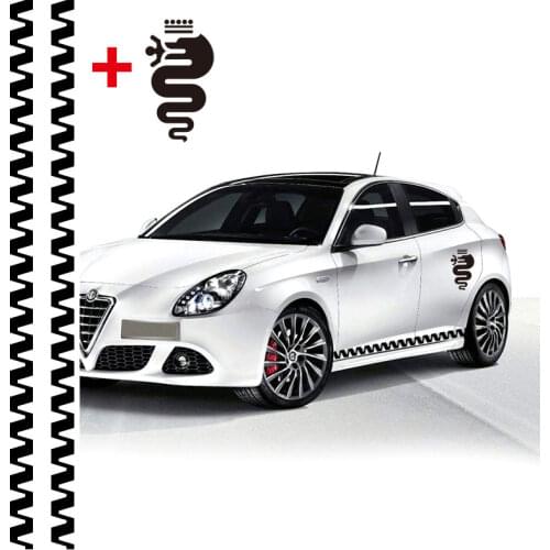 Automobile 3pcs Car Stripes Flags for alfa romeo Giulietta Vinyl Lower Door Decal Side Stickers STICKER Car-stylin