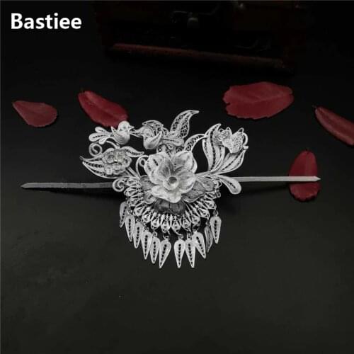 Bastiee 999 Sterling Silver Hair Stick Tassels Bride Wedding Hair Accessories For Women Hmong Handmade Hairpin Luxury Jewelry