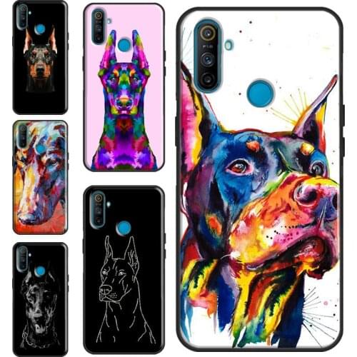 Animals Doberman dog Case For OnePlus 8 Pro 9 Pro Nord 7T 8T 9R Cover For Realme C21 C15 C11 C3 GT Q3 6 7 8 Pro