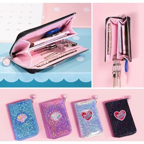 Bentoy Colorful Laser Coin Purse ID Credit Card Bag Milkjoy Key Case Mini Wallet Women Key Bag Purse Key Holder Organizer Pouch