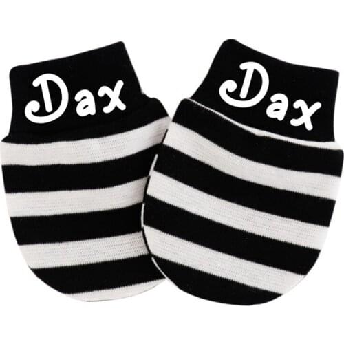 Custom Babys Name 100% Cotton Baby Anti Scratching Gloves Newborn Gloves Protection Face baby Mittens Glove Infant Accessories
