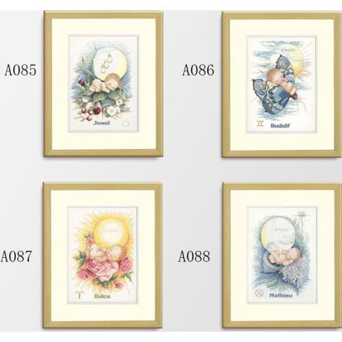 Fishxx Cross Stitch Kit A085-A088 Cute Constellation Baby Flower Four Patterns Hand Embroidery