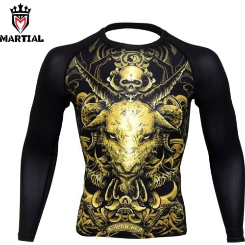 Martial : Capricorn constellation original design boxing jerseys gym t-shirt wrestling clothes long sleeve t shirts for sports