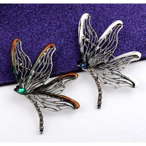 JUJIE Fashion Dragonfly Brooches For Women Men 2021 Vintage Insect Animal Brooch Pin Series Jewelry Wholesale/Dropshipping