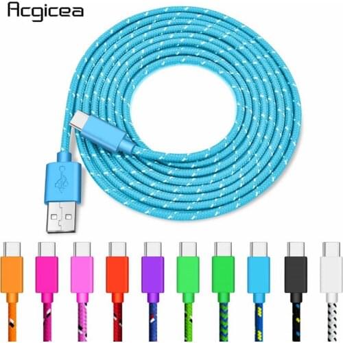 USB Type C Cable for Samsung Galaxy S9 Oneplus 6t Fast Charging Data Sync USB C Cable for Xiaomi Redmi Note 7 Mi 9 Type-C Cables