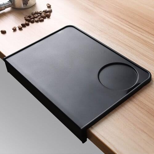 Coffee Tamper Mat Tamp Rest Holder Odorless Non-Slip Corner Powder Pad Black