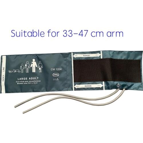Blood Pressure Cuff With Dual Tube Blue Nylon NIBP Cuff Compatible With Mindray,CSI,,Philips adult