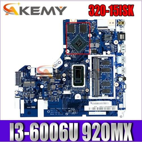AKEMY DG421 DG521 DG721 NM-B242 5B20N86794 For Lenovo 320-15ISK laptop motherboard 920MX GPU I3-6006U CPU DDR4