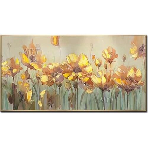 A Sea Of Yellow Flower Abstract Beautiful Oil Painting On Canvas Wall Art Home Decor Picture Modern 100% Handpainted Unframe