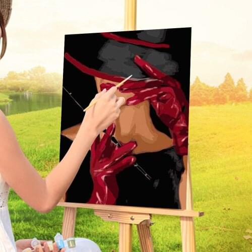 Woman Paint By Numbers Kit Acrylic Paints 40*50 Canvas Painting Decorative Paintings Children Wall Art Wholesale Drawing