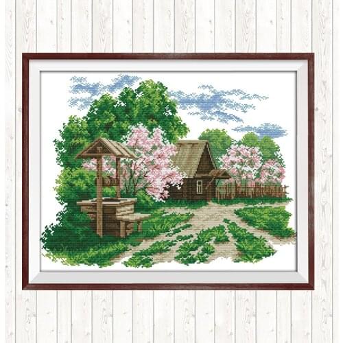 Well DIY Crafts 14ct 11ct Count Print Canvas Needlework Embroidery Patterns Embroidery Kits Cross Stitch Package Wall Home Decor
