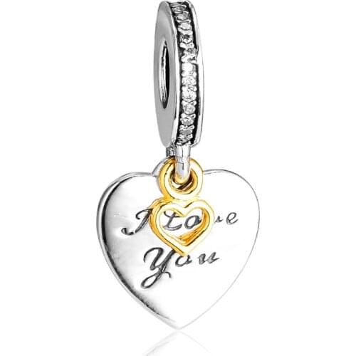 Fit Pandora Bracelets Love You Forever Charms 925 Original Sterling Silver Beads for Jewelry Making DIY Gift
