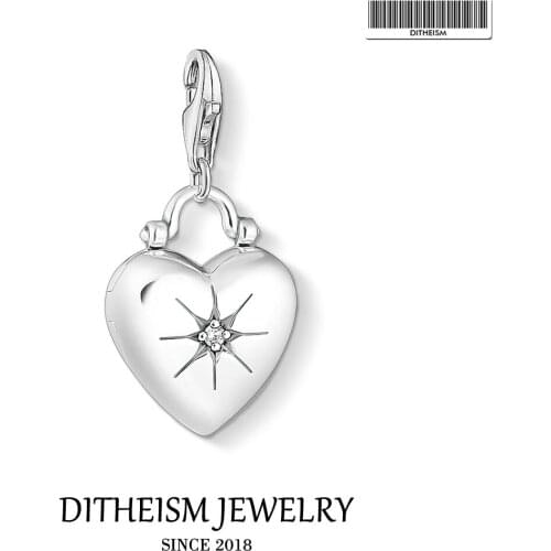 Heart Locket Charms Pendant,2020 Spring Brand New Fashion Jewelry 925 Sterling Silver Romantic Gift For Women Girls Fit Bracelet