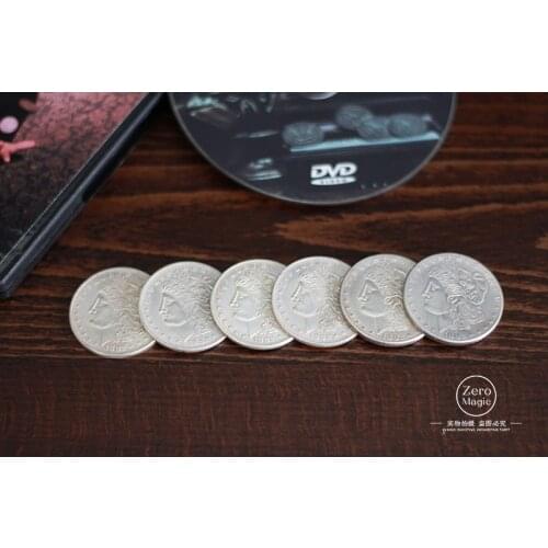 Rhapsody in Morgan,morgan coin set,Magic Trick Close Up Illusion Coin Magic Super Effect Magia Toys Joke gadget Classic Magie