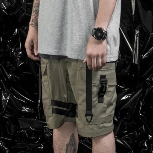 Pupil travel tactical cargo shorts double wide side pockets with magnetic buckle techwear darkwear ninjawear streetwear