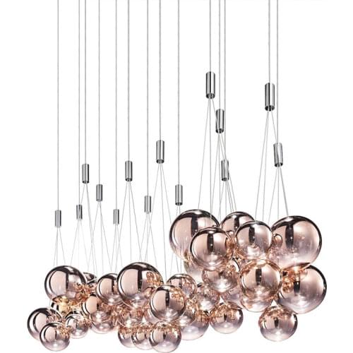 Nordic led lighting restaurant art light net red clothing shop bar bubble chandelier beauty salon engineering hall chandelier