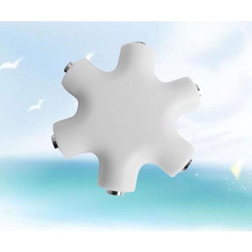 Snow Shape 6 Port 3.5mm Headset Universal Splitter Portable Keychain Earphone Splitter With Audio Signal Cable