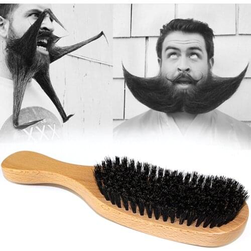 Hair Brush Wood Handle Oil Head Brush Hard Boar Bristle Combs For Men Women Hairdressing Hair Styling Beard Comb Styling Tools