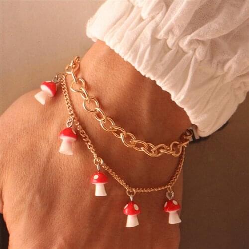 Bohemian Bracelet Ladies Colorful Rice Beads Mushroom Double Bracelet Fashion Joker Temperament Has Personality