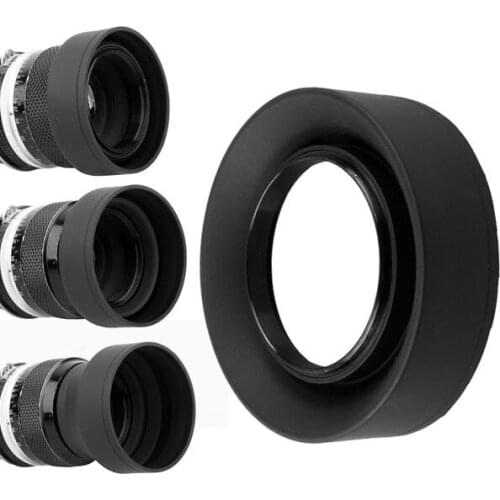 10pcs 49 52 55 58 62 67 72 77 82mm 3-Stage 3 in1 Collapsible Rubber Foldable Lens Hood DSIR Lens for all camera free ahipping