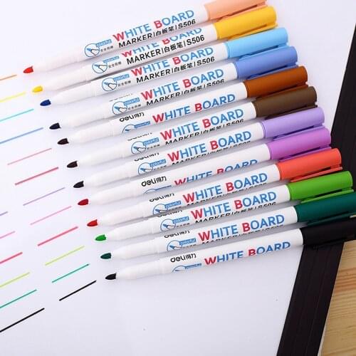 12 Pcs Waterproof Whiteboard Sets Erasable Sharpie Markers Pen 12pcs Colorful Kids White Board Graffiti Painting Drawing Pen