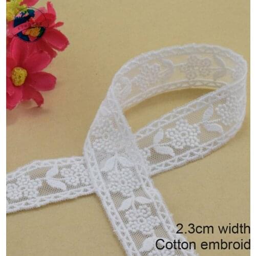 2.3cm wide polyester embroidery lace sewing ribbon guipure trim wedding decoration DIY dolls colthes Accessories lace edge#4019