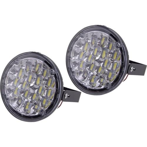 2Pcs/Set 12V Universal 18W Car LED Round DRL Driving Daytime Running Fog Light Day Work Lamp For SUV Vans Truck Boat