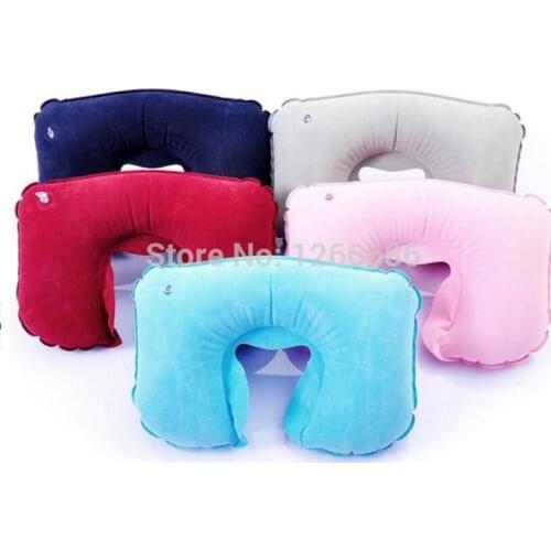 500pcs/lot Comfortable Business Plane Trip U Shape Inflatable Neck Air Cushion Pillow
