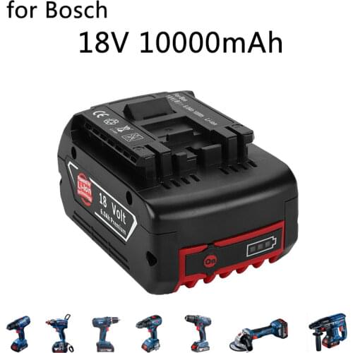 New 18V Bosch 10000mAh Rechargeable Power Tools Battery with LED Li-ion Replacement BAT609, BAT609G, BAT618, BAT618G, BAT614