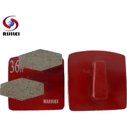 RIJILEI Wholesale 30PCS Trapezoid Metal Bond Redi-Lock Diamond Grinding Plates Concrete Grinding Shoes Disk Floor Polishing L50