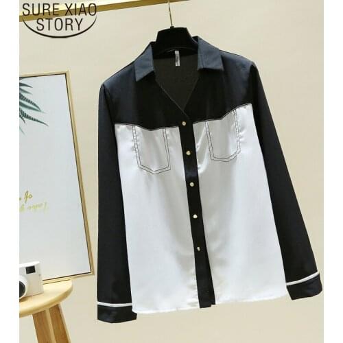 POLO Collar Blusas Mujer De Moda 2021 New Autumn Women Chiffon Shirts and Blouses Office Lady Fashion Long Sleeve Blouses 11920