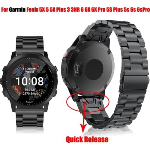 20 26 22MM Quick Release Watchband Strap For Garmin Fenix 6X Pro 5X 6 Steel Belt Wrist Band Fenix 6 Pro Forerunner 935 945 Watch